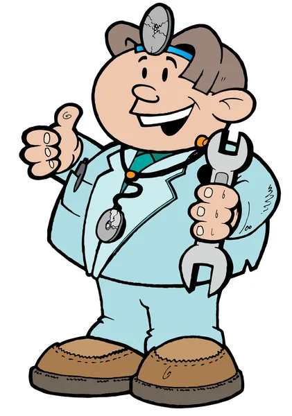 Doctor Mechanic giving the Thumbs up — Stock Vector