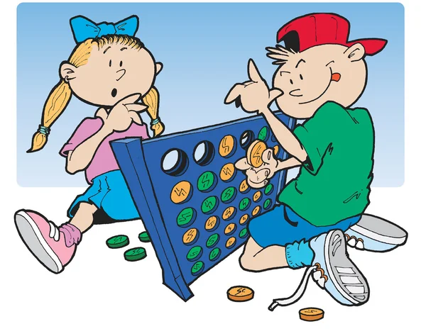 Enfants jouant avec un jeu d'enfants . — Image vectorielle