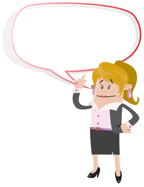 Businesswoman Buddy with Speech Bubble — Stock Vector