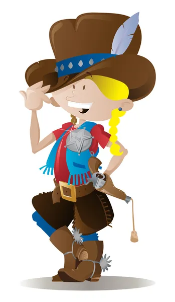 Little Cowgirl Sheriff — Stock Vector