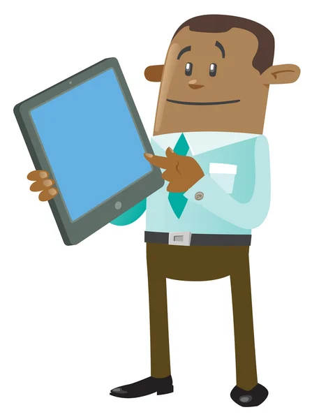 Buddy d'affaires avec tablette d'ordinateur — Image vectorielle