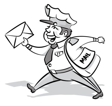 Mailman with a letter clipart