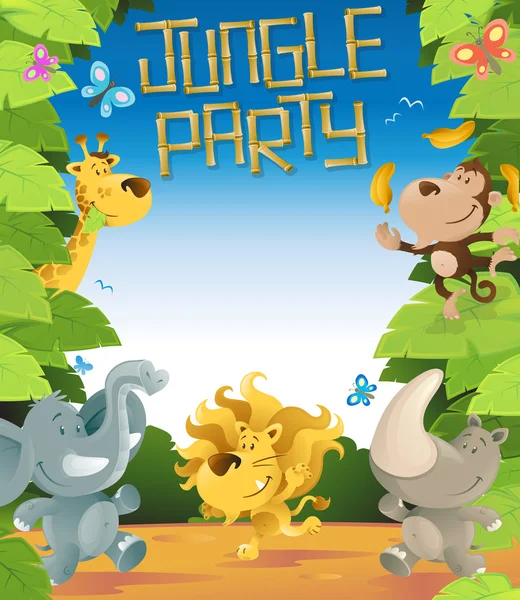 Jungle Party Border — Stock Vector