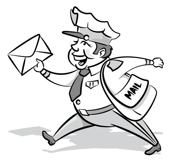 Mailman with a letter — Stock Vector