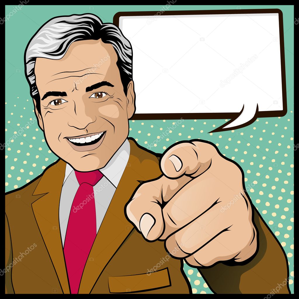 Hand Pointing Cartoon Image