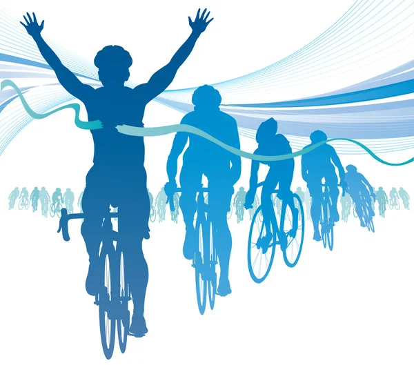 Cycliste gagnant — Image vectorielle