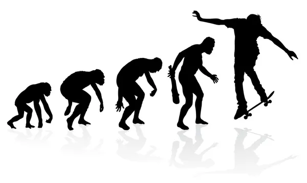 Еволюція є Скейтбордист — стоковий вектор
