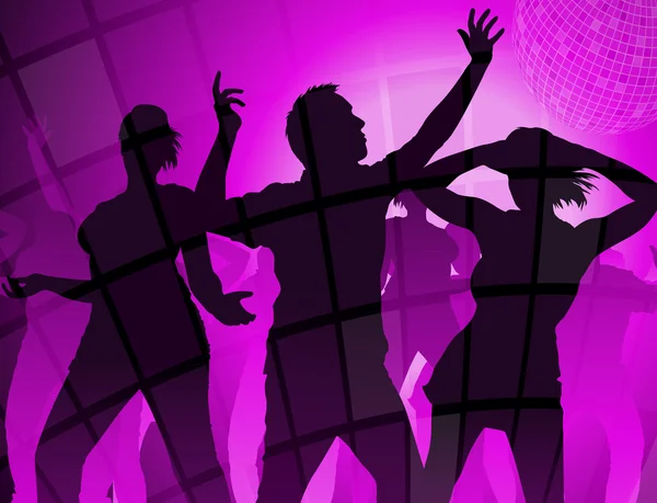 Violet disco dansers — Stockvector