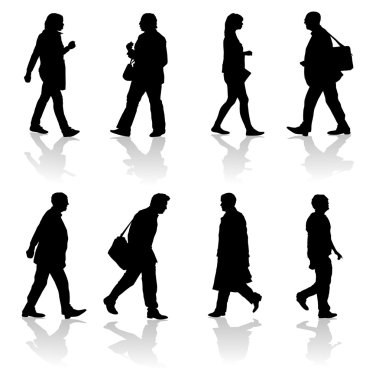 Yetişkin siluetleri yürüyüş