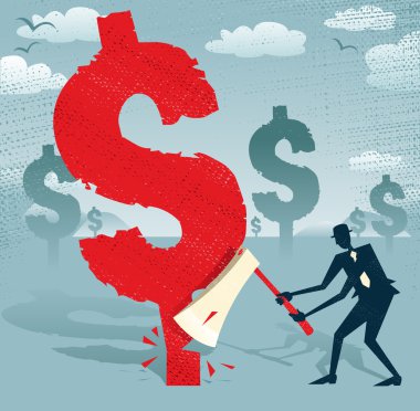 soyut işadamı dolar keser..