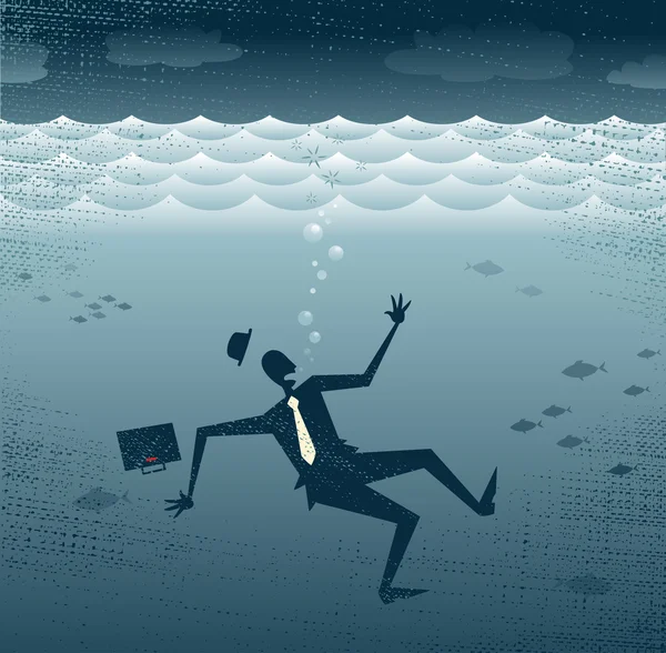 Drowning soyut işadamı.