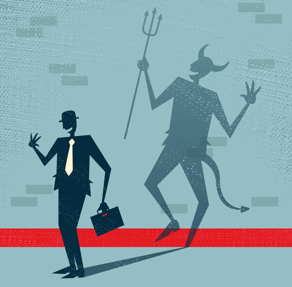 Abstract Businessman is the Devil in Disguise