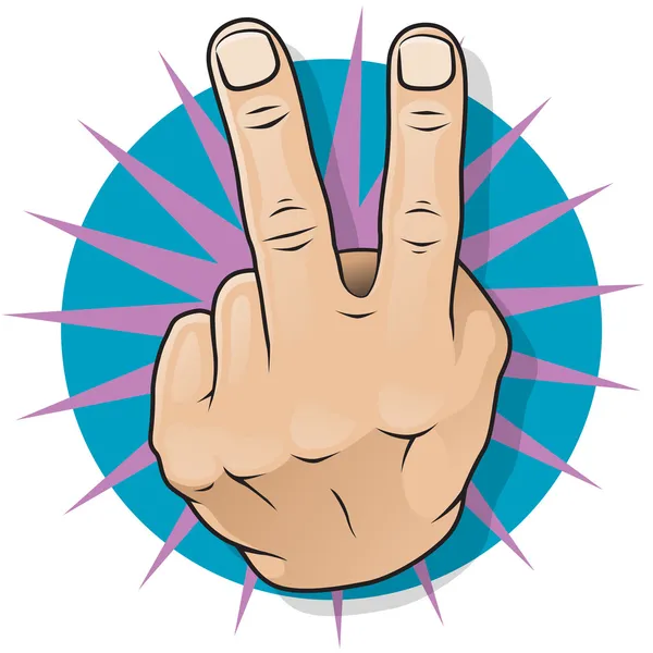 Vintage Pop Two Fingers Up Gesture. — Stock Vector