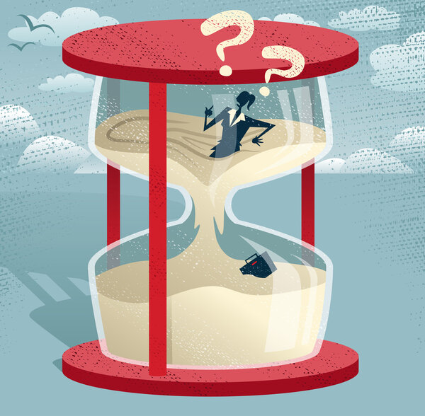 Абстрактная бизнесвумен застряла в яйце
.