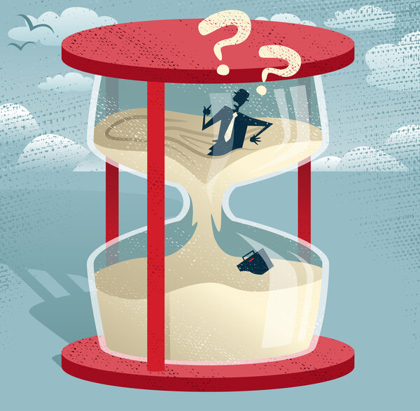 Абстрактный бизнесмен застрял в яйце
.