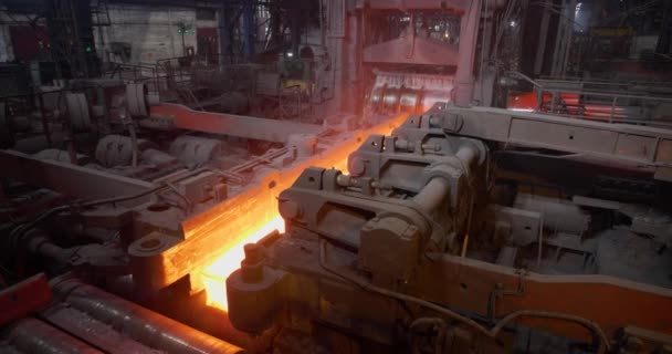 Rolling Metal Production Moving Hot Metal Ribbon Ball Production Phase — Stock video