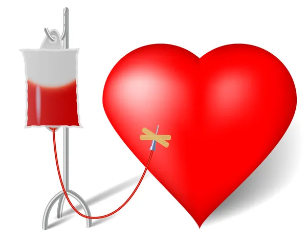 Переливание крови в сердце — стоковый вектор