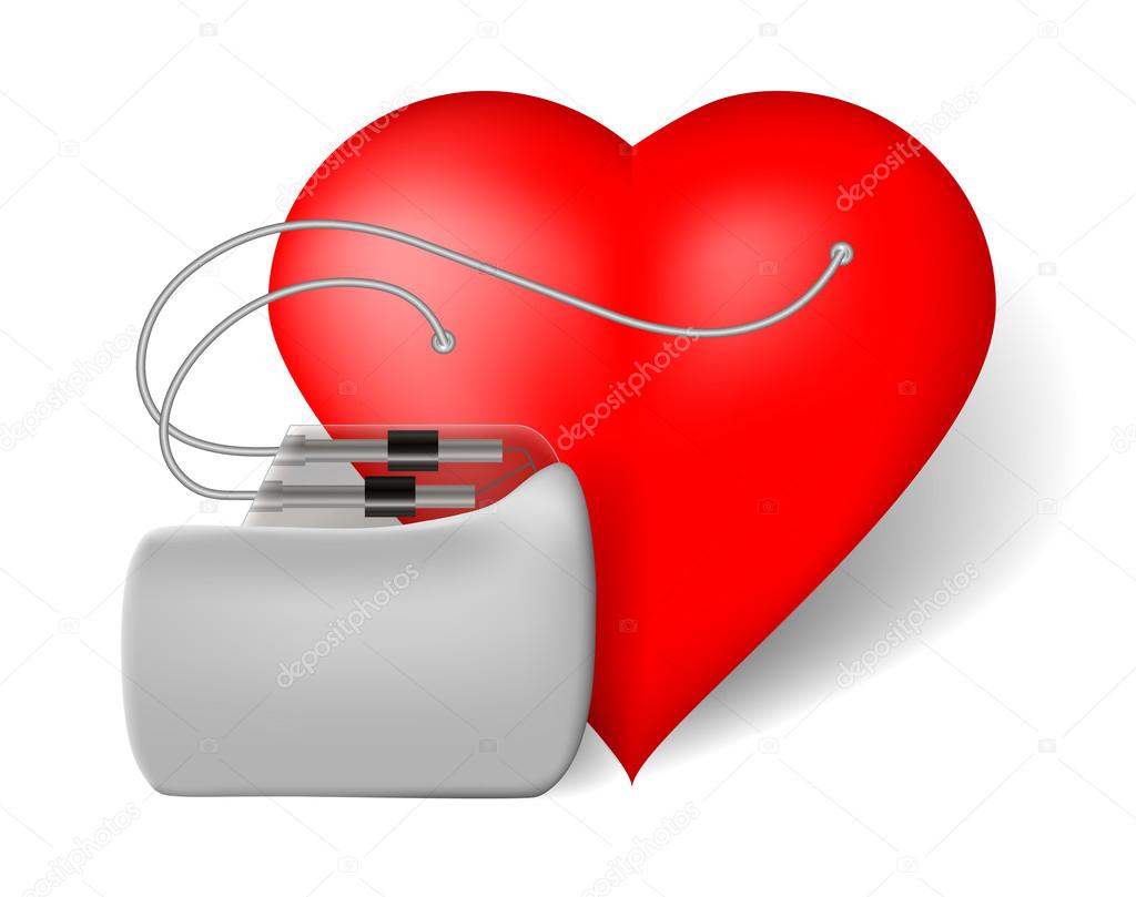 Pacemaker and red heart