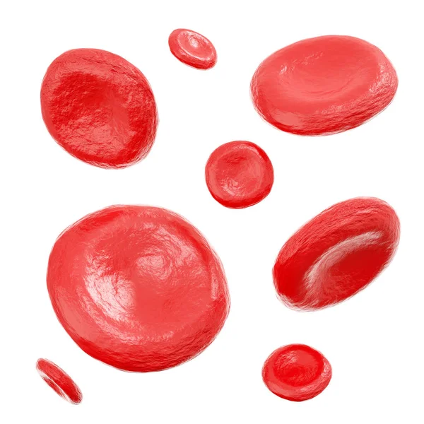 Red Blood Cells Isolated White Background Rendering — Stok fotoğraf