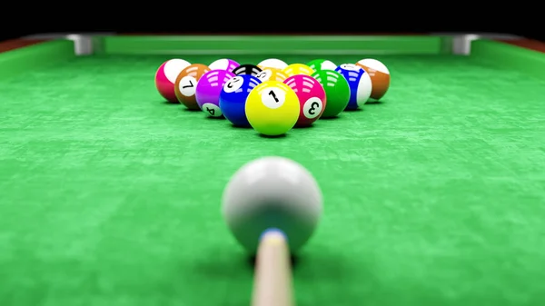 Snooker Pool Table Billiards Ball Number Velvet Texture Ground Rendering — Stock Photo, Image