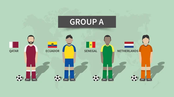 Katar Ist Gastgeber Der Fußball Weltmeisterschaft 2022 Teams Gruppenphase Und — Stockvektor