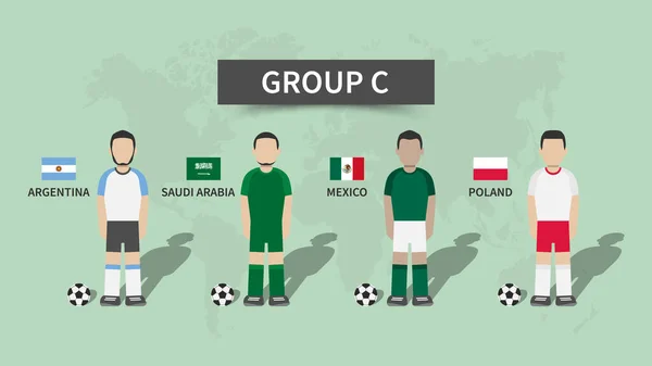 Qatar Torneo Mundial Fútbol Copa Del Mundo Fútbol 2022 Equipos — Vector de stock