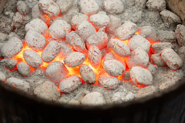 Hot Coals Grilling Food — Stock Photo, Image