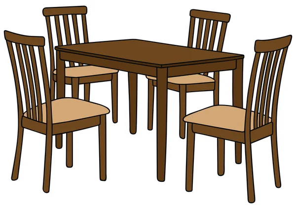 Tisch und Stühle lizenzfreie Stockvektoren