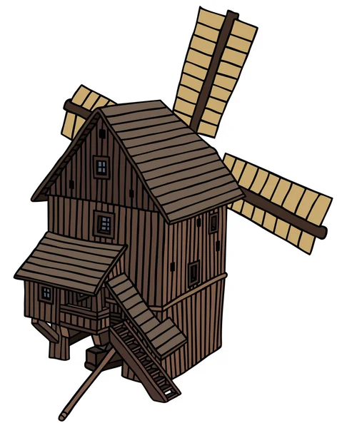 Vecchio mulino a vento — Vettoriale Stock