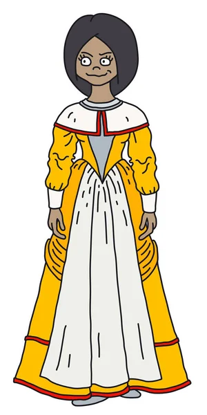 Graciosa Noble Barroca Vestido Amarillo Blanco — Archivo Imágenes Vectoriales
