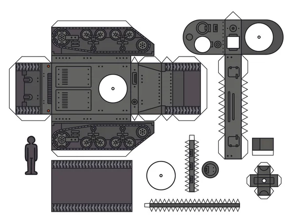 Modelo Papel Tanque Caqui Vintage — Archivo Imágenes Vectoriales