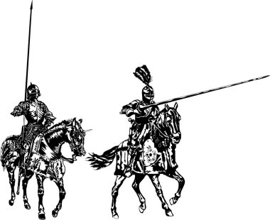 Two Knights on Horses vector Two Knights on Horses vector