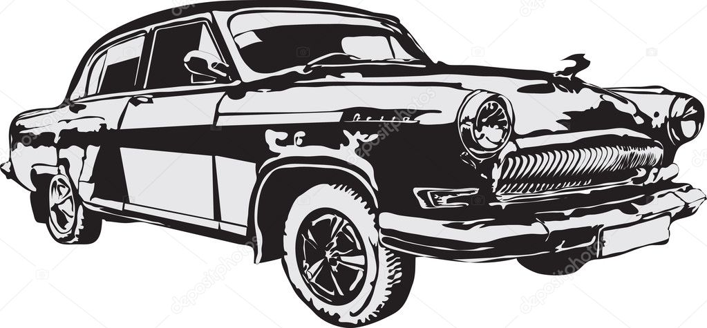 The sport car and retro car made in eps