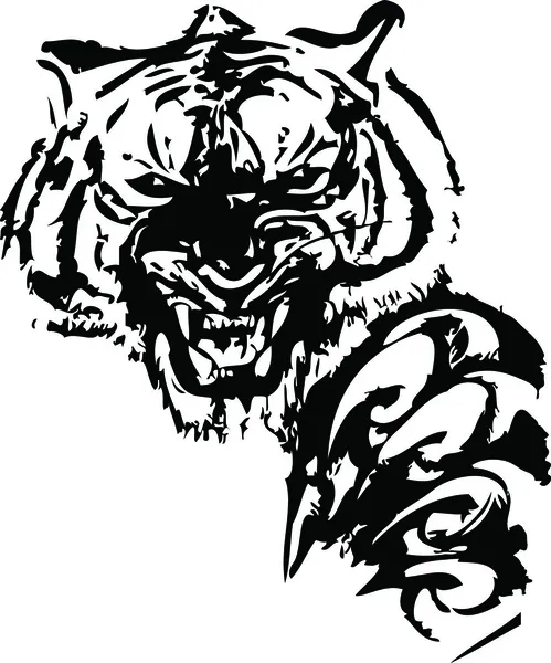 Tigris tetoválás — Stock Vector