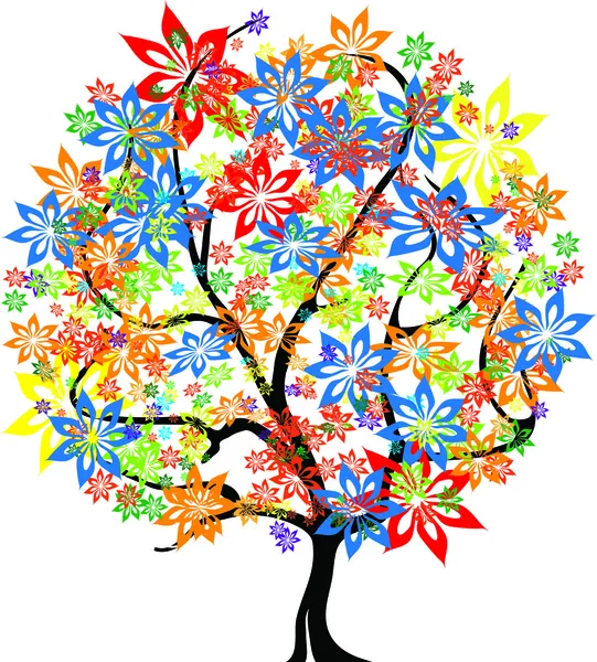 Árbol floreciente — Vector de stock