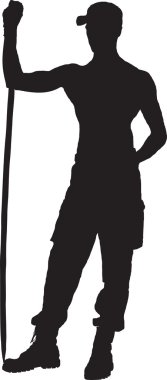 vektör adam bahçıvan, siluet