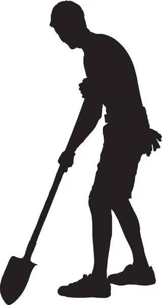 Vector-Man gardener, silhouette — Stock Vector