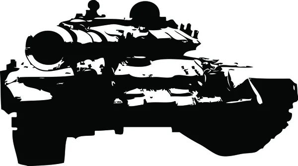 Російська танк силует — стоковий вектор