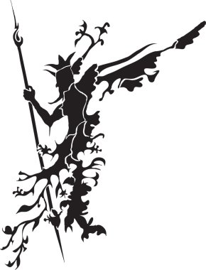 Şeytan'la bir mızrak vektör