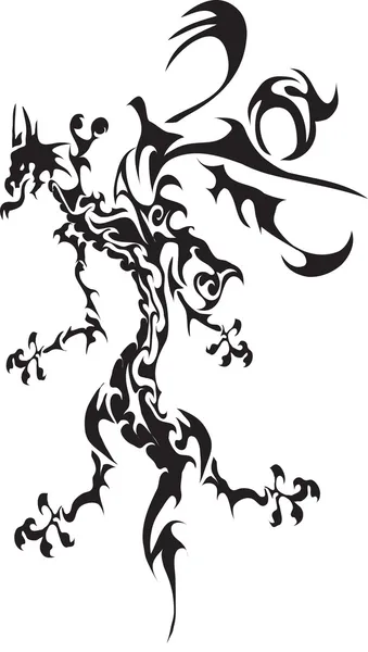Dragon tattoo vektörel — Stok Vektör