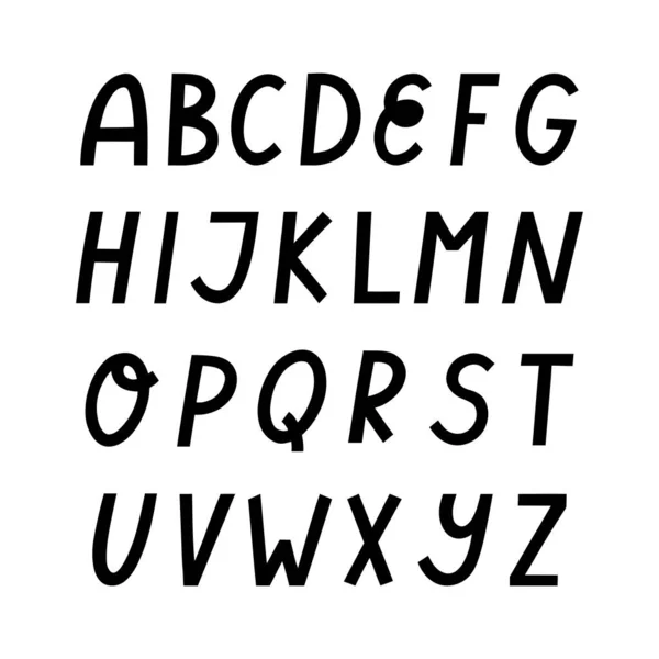 Bir dizi tuhaf, elle çizilmiş alfabe — Stok Vektör