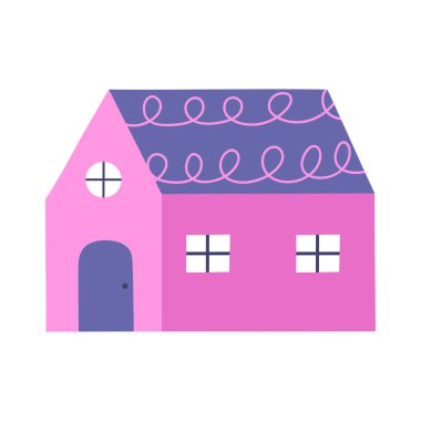 Şirin ev yapımı el yapımı vektör çizimi