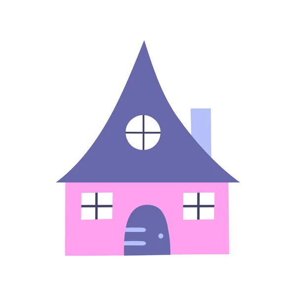 Χαριτωμένο σπίτι ζωγραφισμένα στο χέρι διανυσματική απεικόνιση — Διανυσματικό Αρχείο