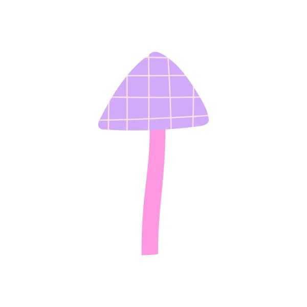 Illustration vectorielle dessinée à la main aux champignons roses — Image vectorielle
