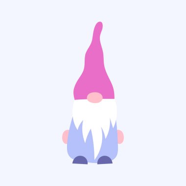 Gnome Elle Çizilmiş Düz Vektör İllüstrasyonu