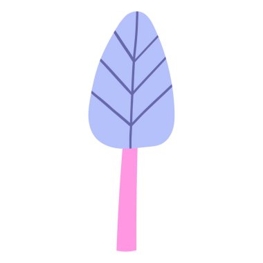 Mavi ağaç elle çizilmiş vektör çizimi