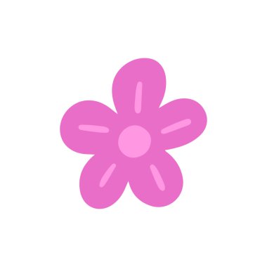 Şirin Pembe Çiçek El Çizimi Çizimi