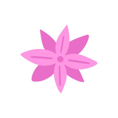 Şirin Pembe Çiçek El Çizimi Çizimi