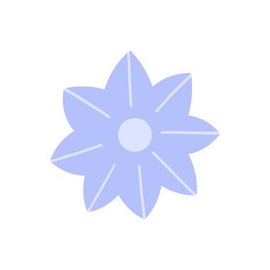 Şirin Çiçek Elle Çizilmiş Vektör İllüstrasyonu