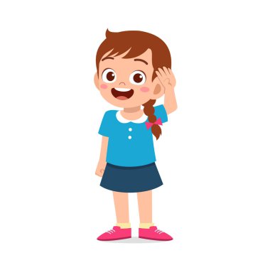 cute little girl stand and give salute pose